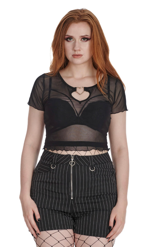 Moody Melody mesh heart top