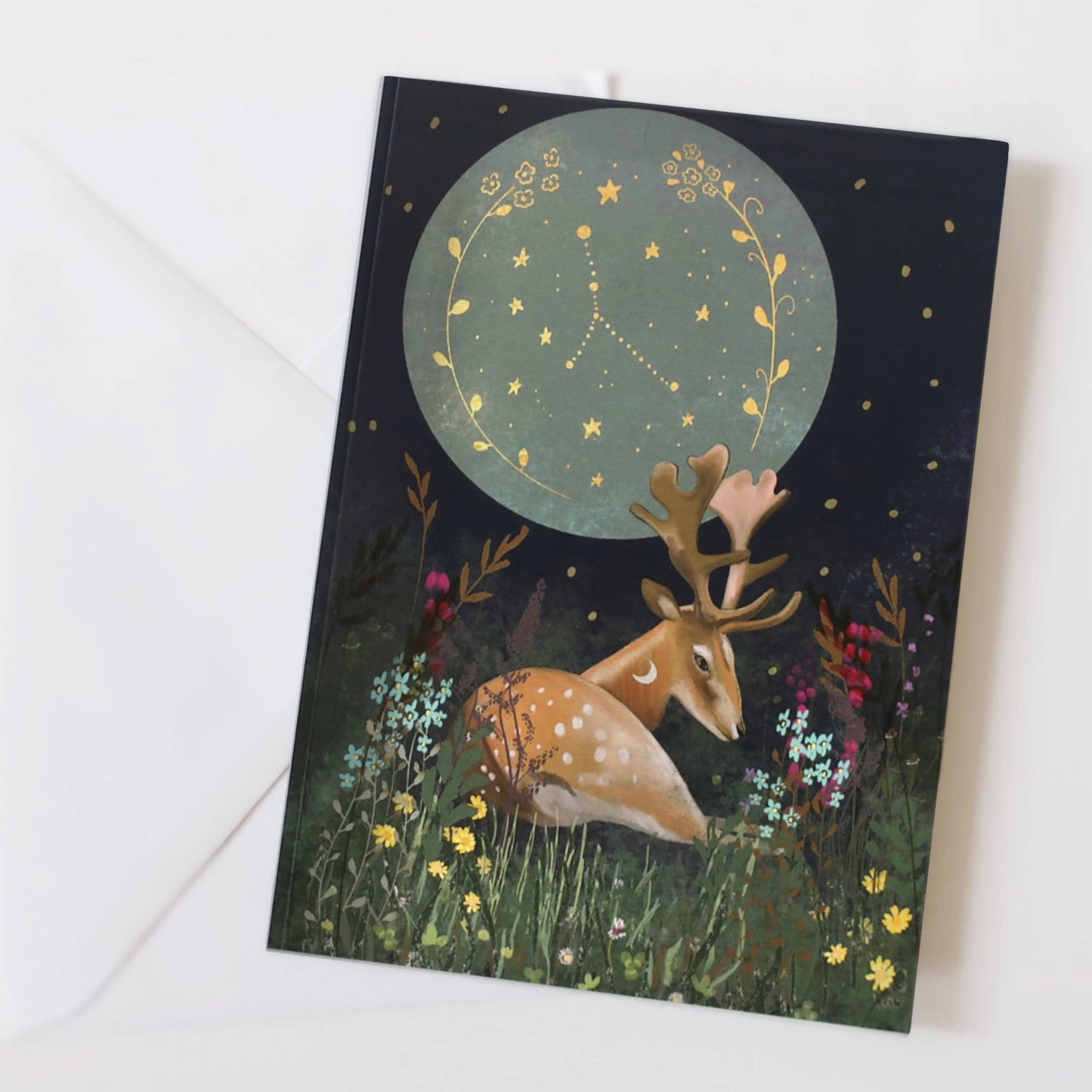 Buck Moon Greetings Card