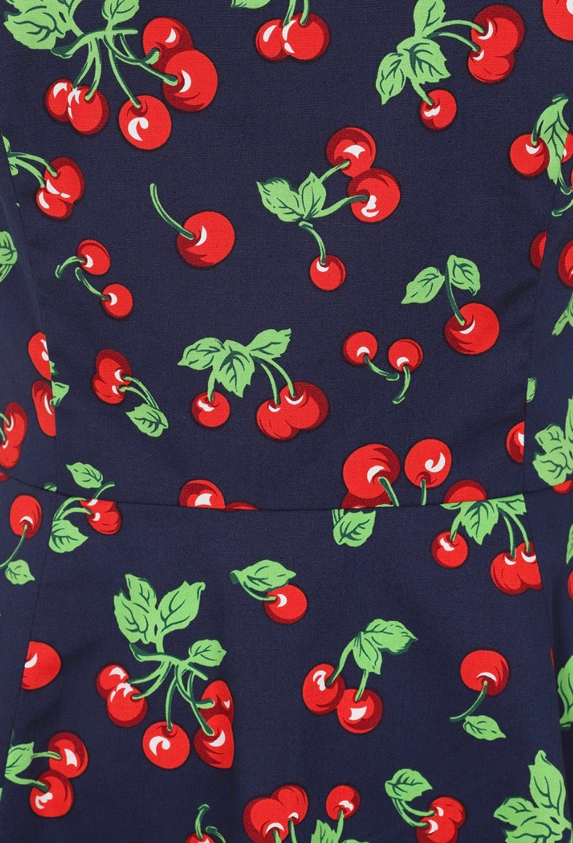 Nora Heart cut out Cherry swing dress cotton