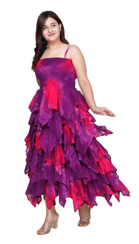 Berry tie dye tiered dress (Copy)
