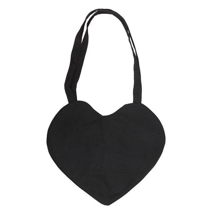 Gothic Spiderweb Heart Satin Tote Bag