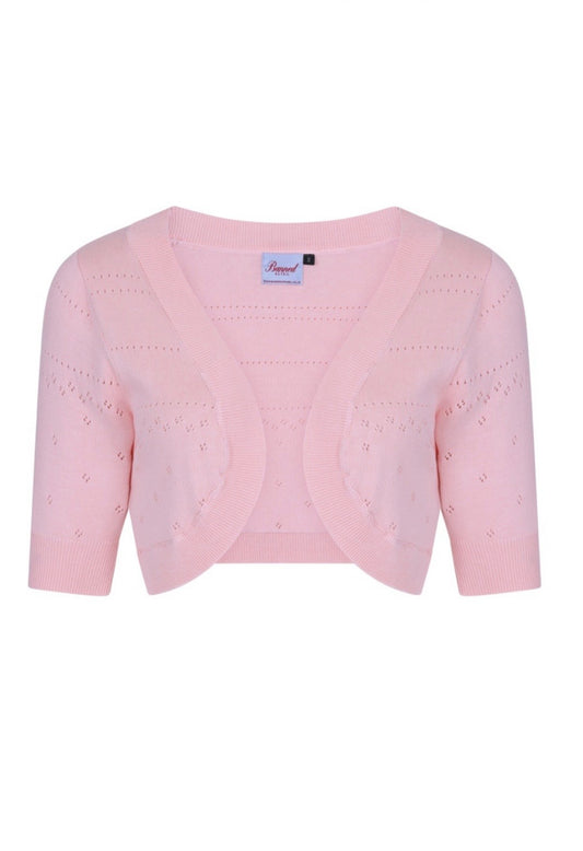 Angle Pointelle Pink Bolero