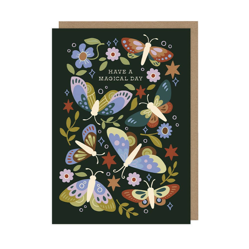 Moths Magical Birthday Card