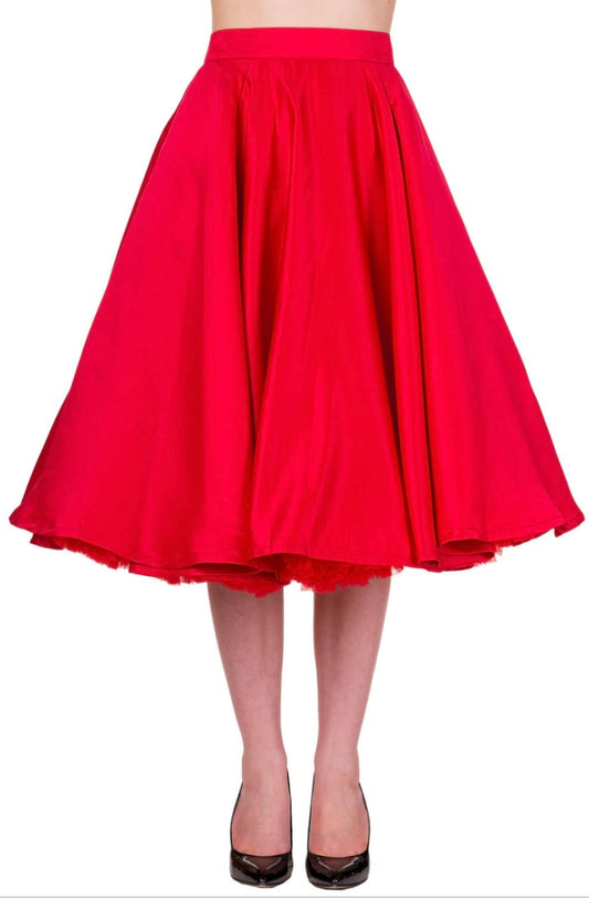Miracles Satin Full Skirt Red