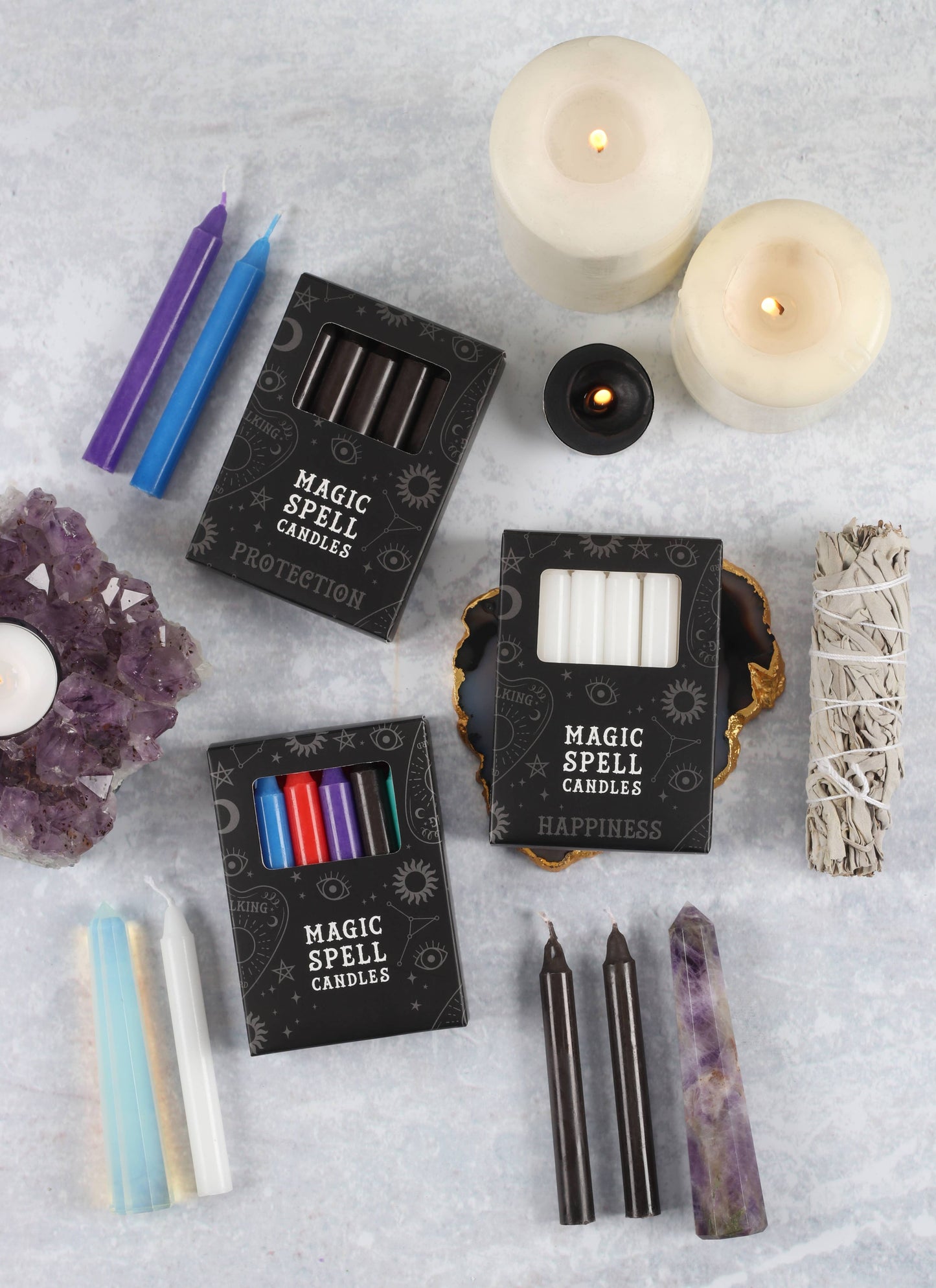 Set of 12 Magic Spell Candles (various colours available)