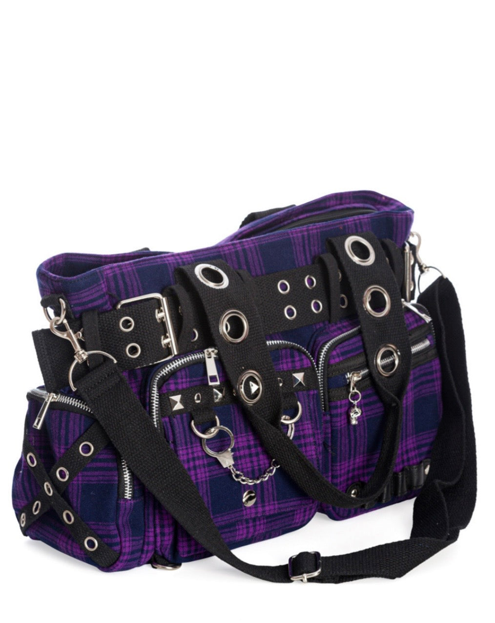 Camdyn Purple Tartan Bag