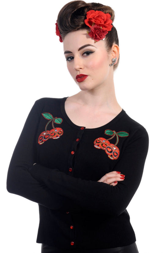 Skull Cherry Rockabilly Cardigan