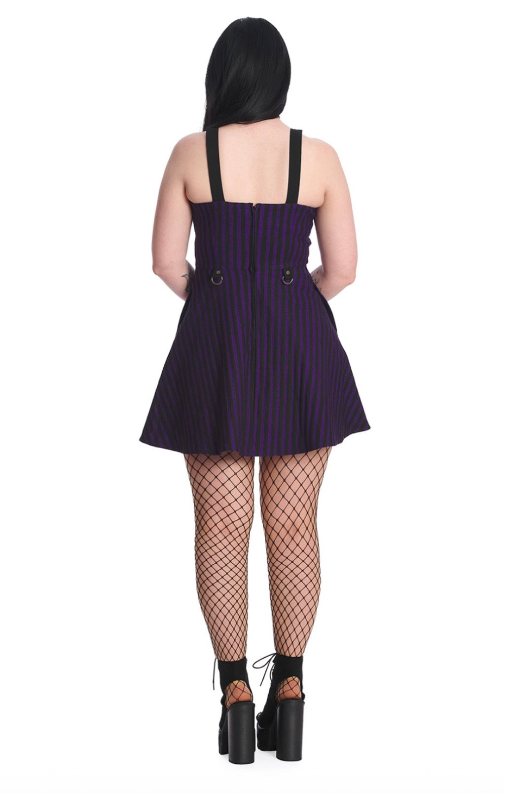 Spooky Nightwalks Purple Stripe Dress