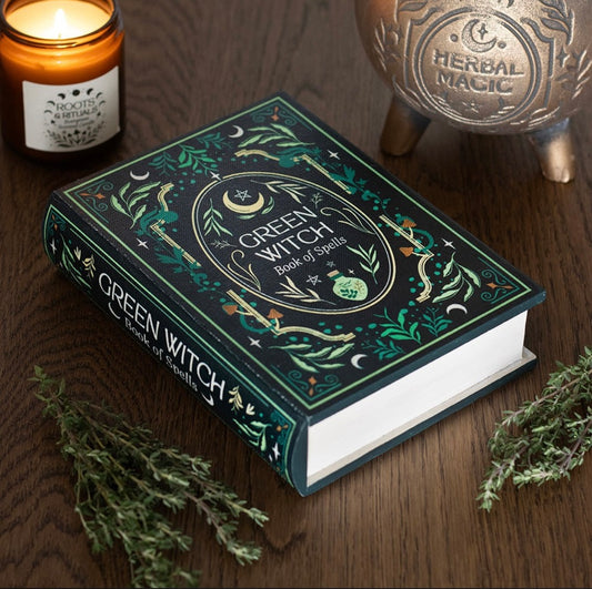 Green Witch Book shaped Storage box