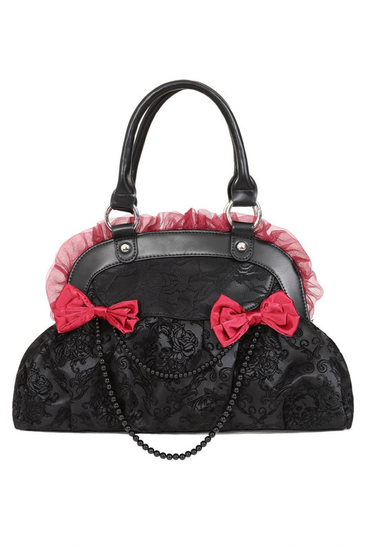 Reinvention Black & Red flocked bag