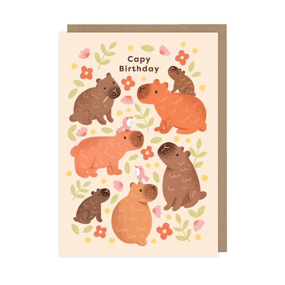 Capybara Birthday Card
