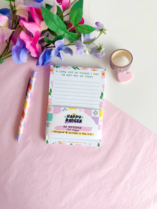 Funny A6 Lined Notepad | Cute Stationery | 100 Page Notepad
