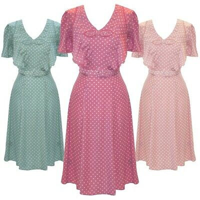 Jennifer pink polka dot Tea Dress