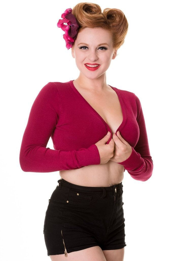 Flickers Long Sleeve Bolero Raspberry (old style)