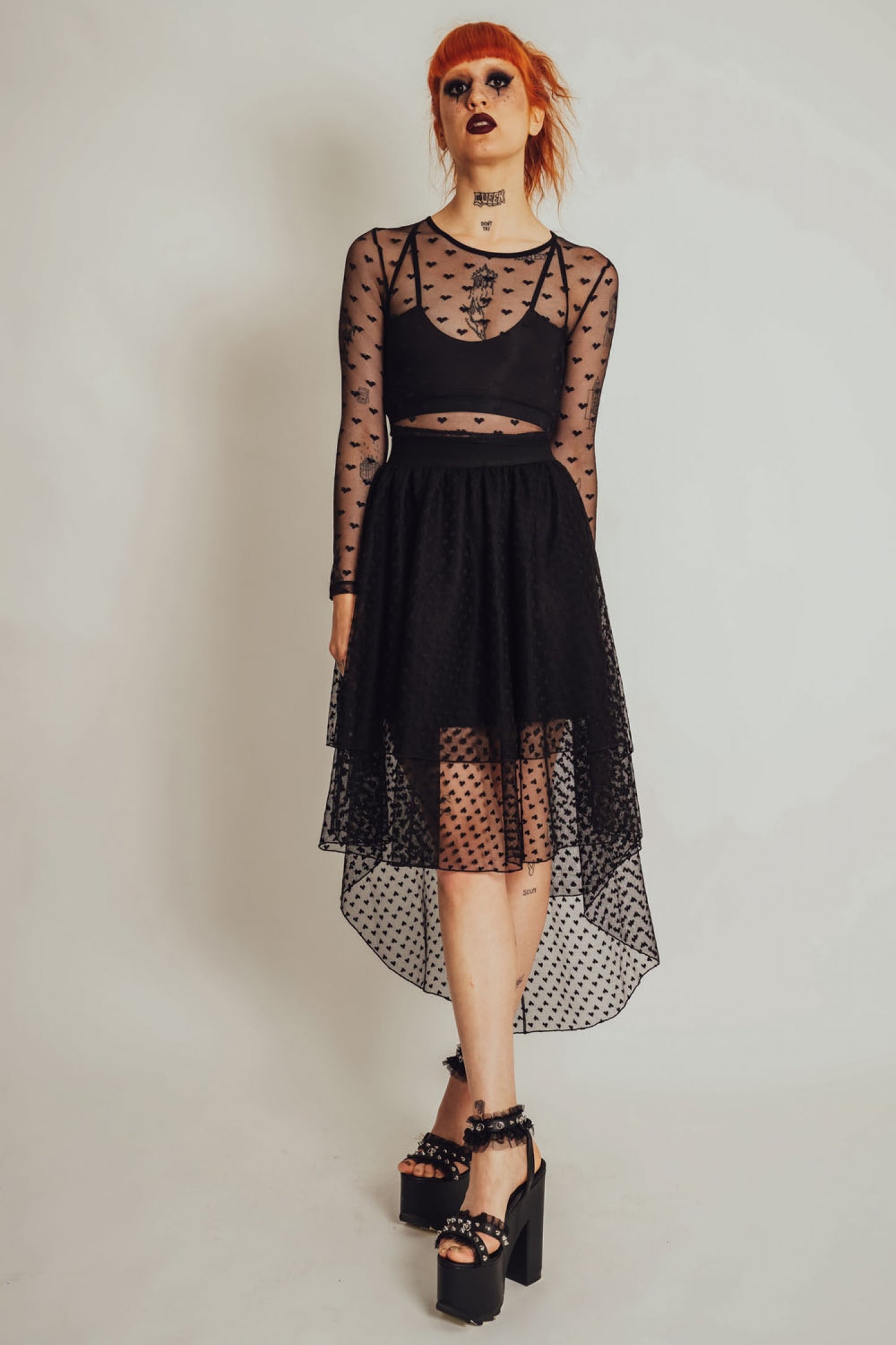 Heart Core mesh Crop Top