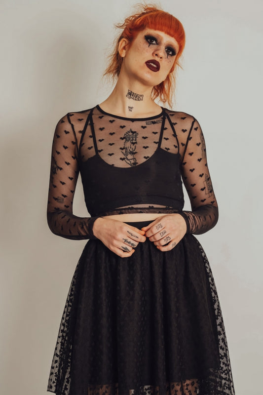 Heart Core mesh Crop Top