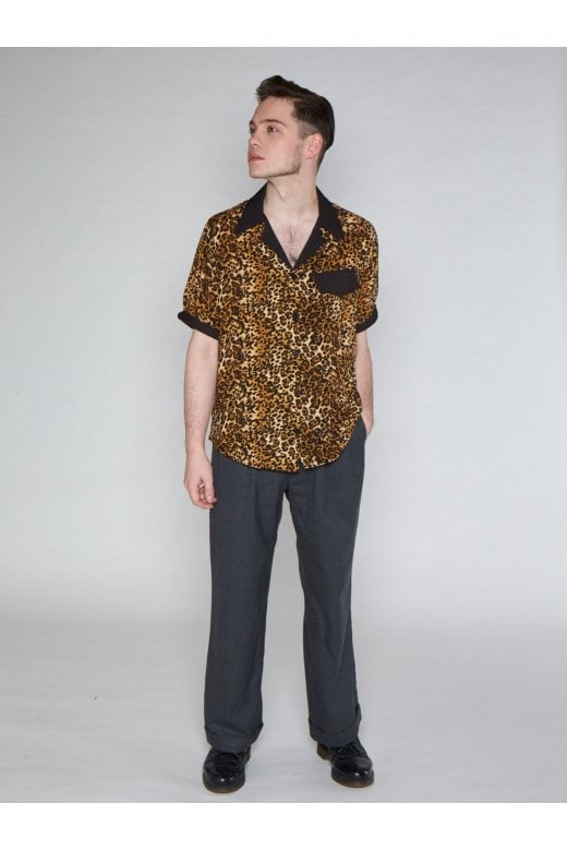 Keith 1950’s Leopard Print Bowling Shirt