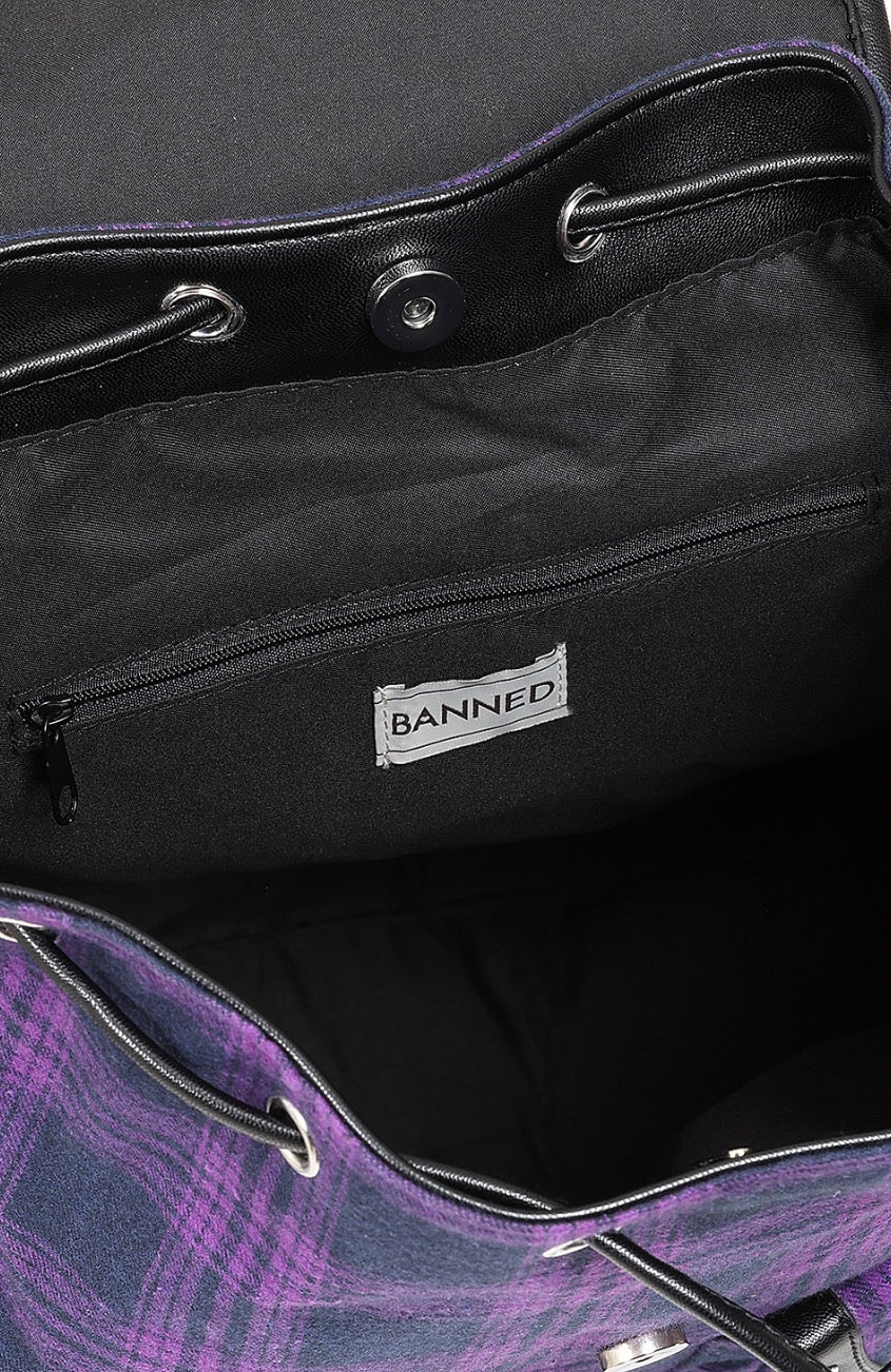 Yamy Purple Tartan Backpack