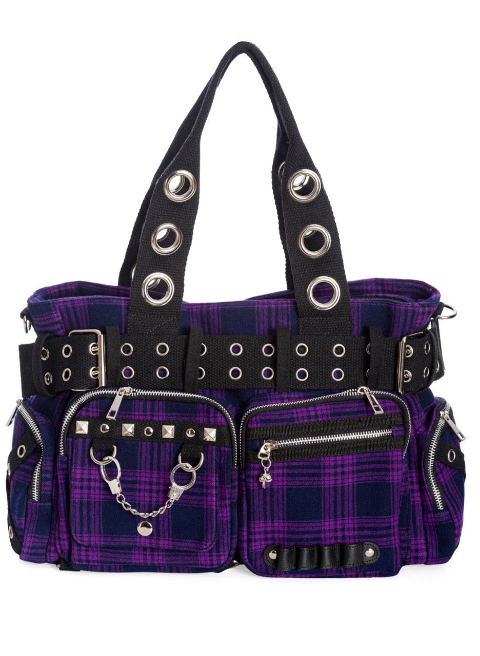 Camdyn Purple Tartan Bag