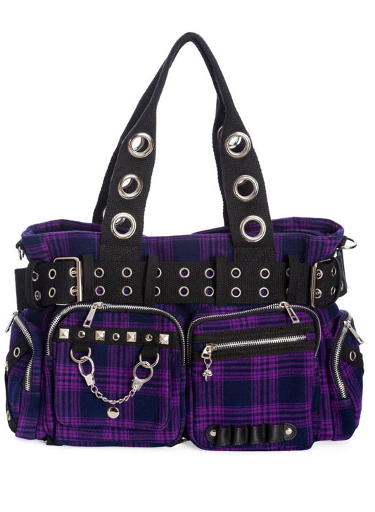 Camdyn Purple Tartan Bag