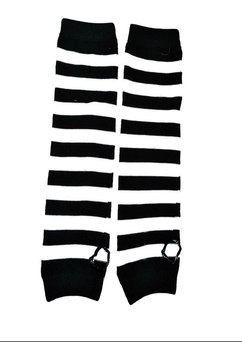 Stripe Knit Armwarmers White/Black