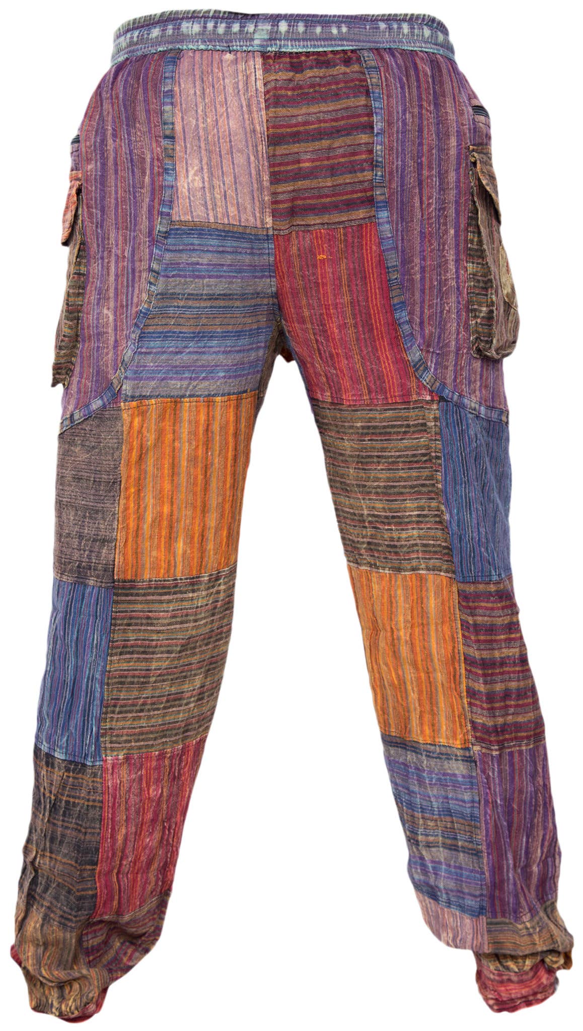 Peace Patchwork Elastic Waist Gypsy Hippie Trousers