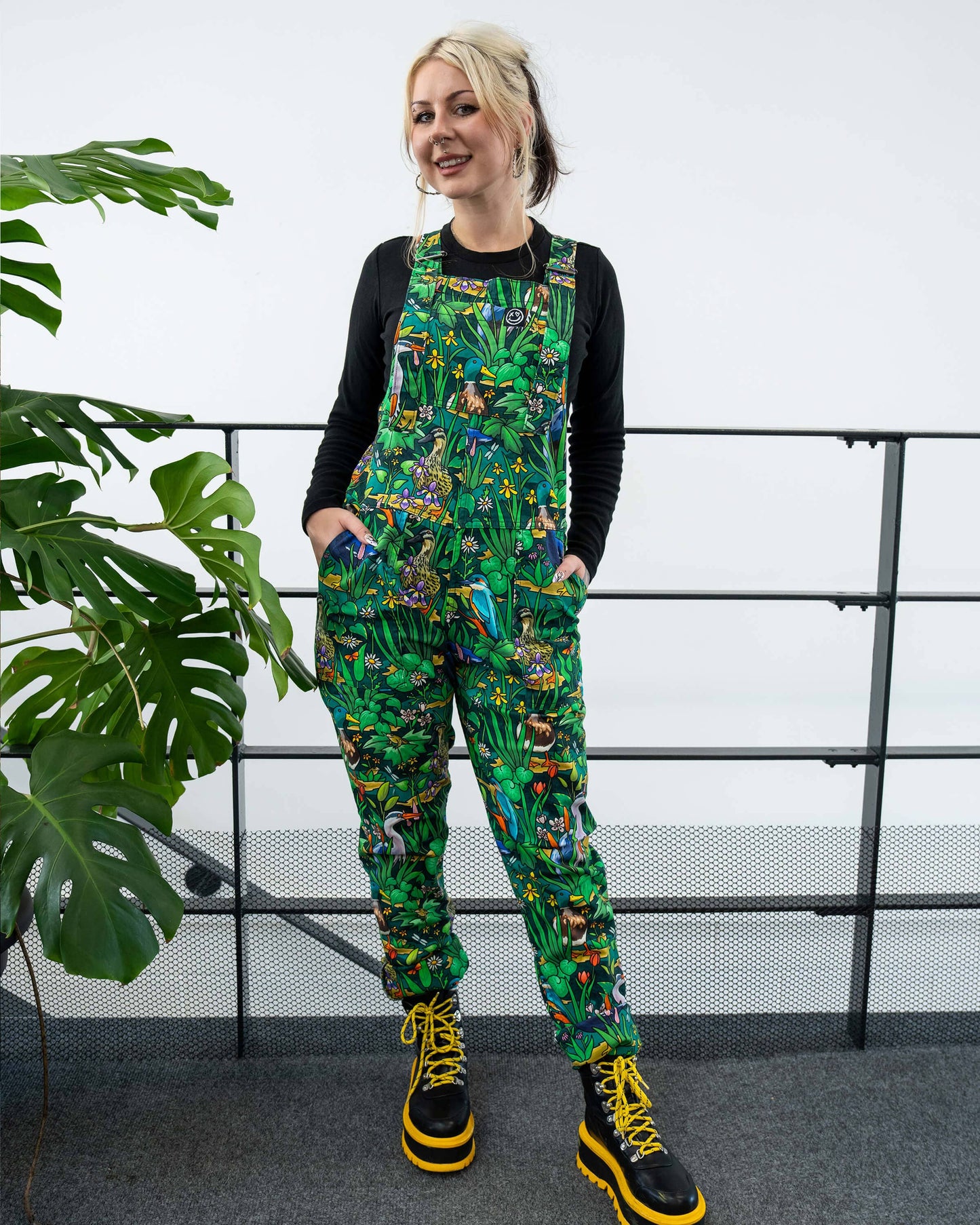 Pond Birds Stretch Dungarees