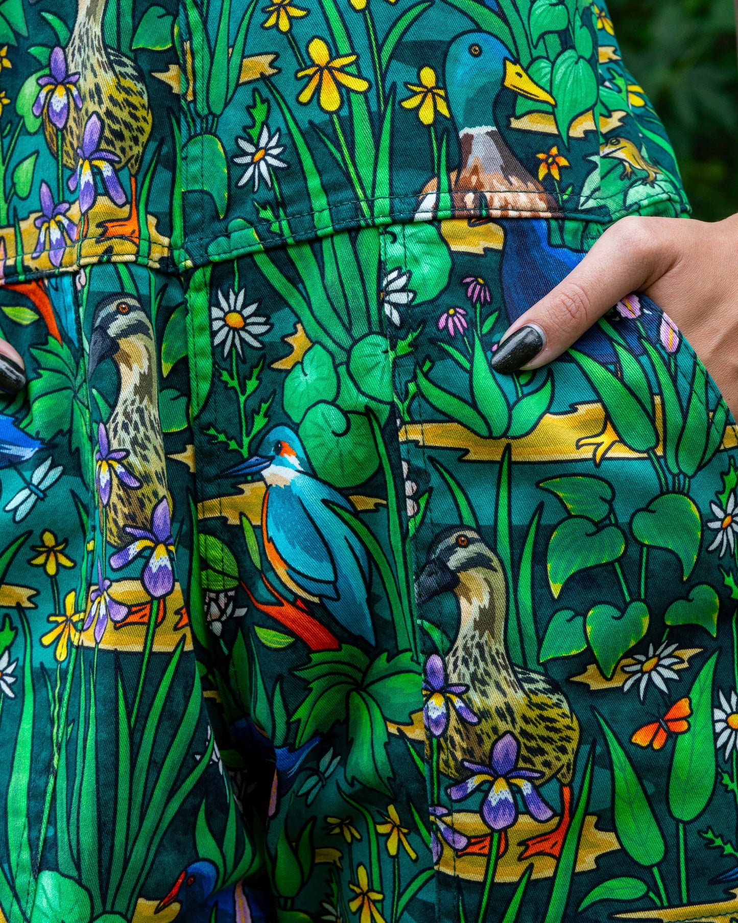 Pond Birds Stretch Dungarees