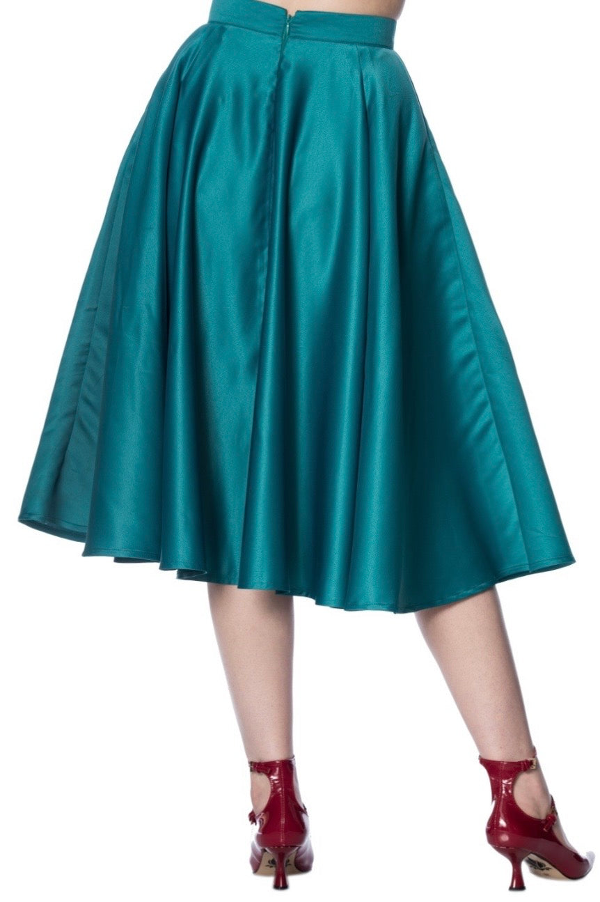 Miracles Satin Full Skirt Teal