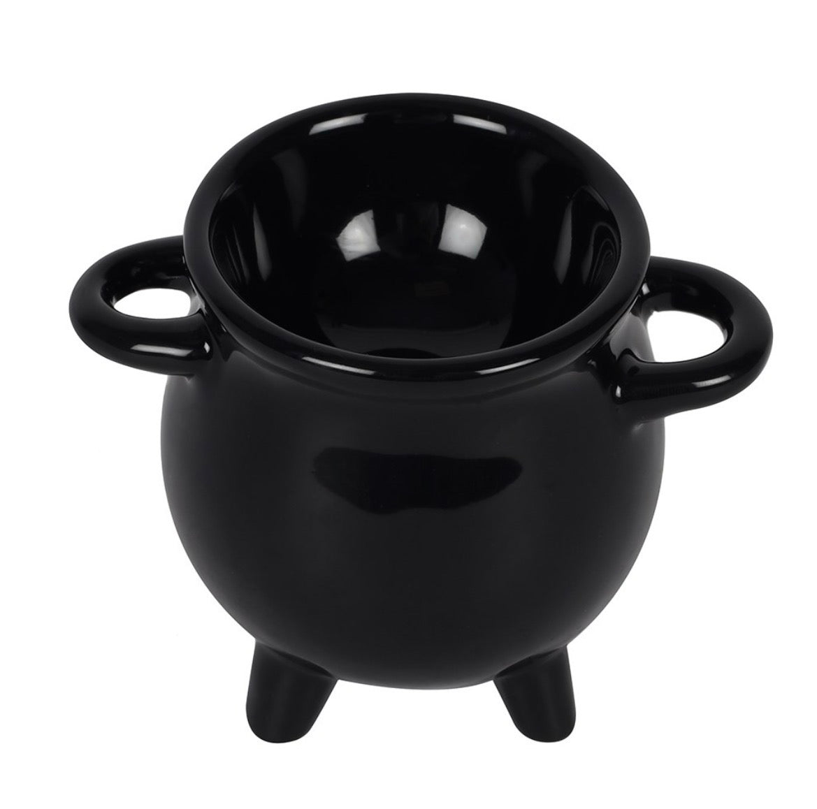 Cauldron egg cup with broom spoon