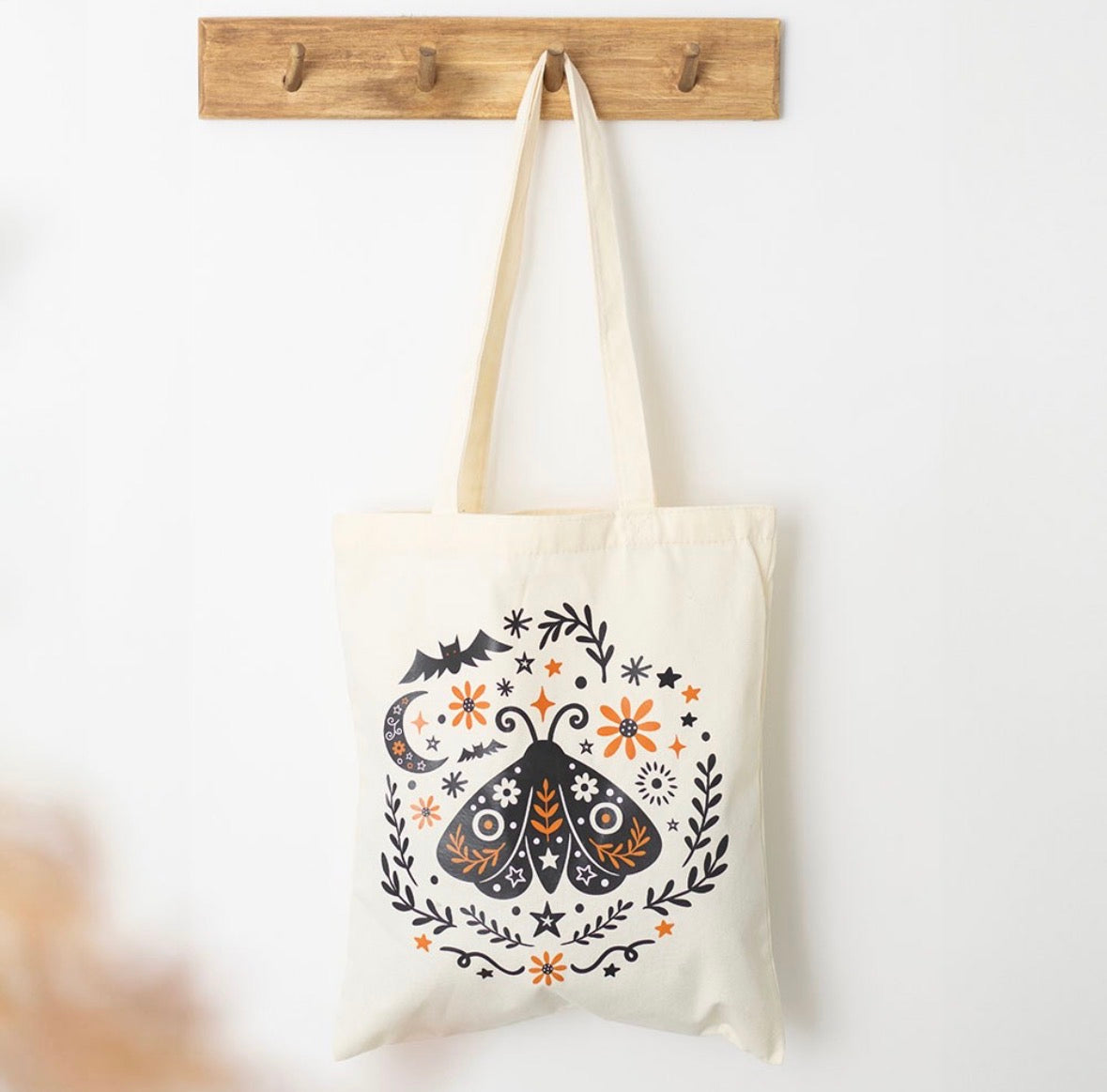 Folk Moth Tote Bag