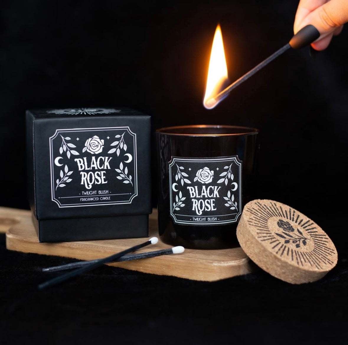 Black Rose Twilight Blush boxed Candle
