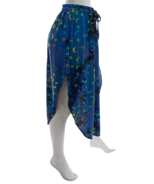Mystic Skies Scoop hem elasticated Skirt