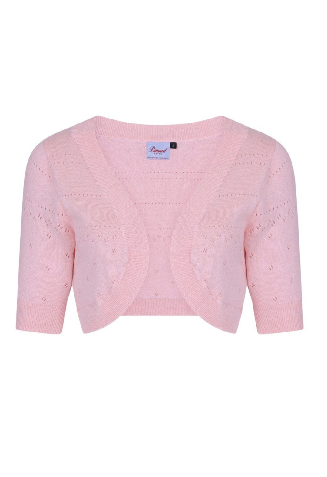 Angle Pointelle Pink Bolero