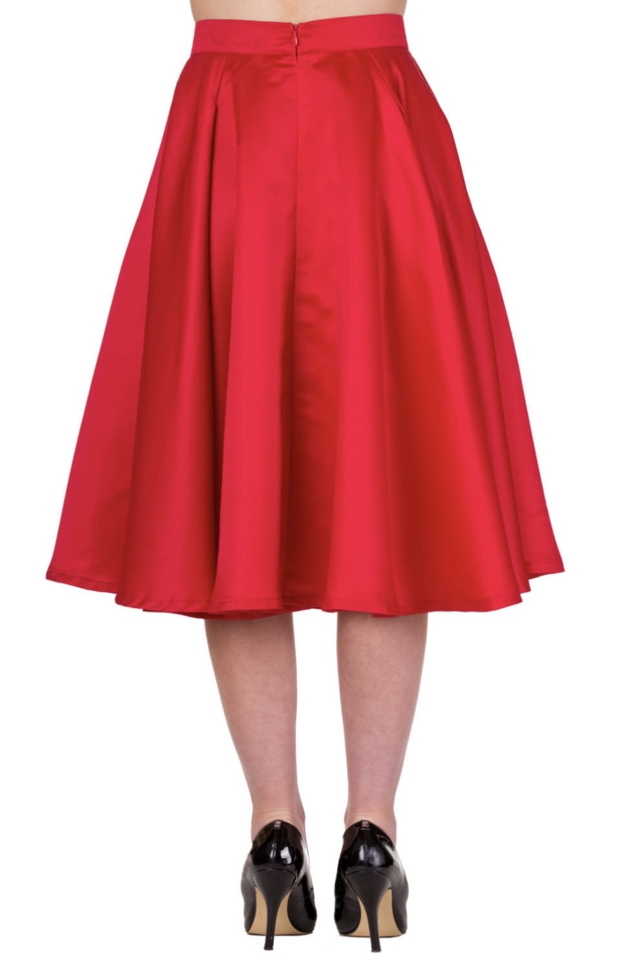 Miracles Satin Full Skirt Red
