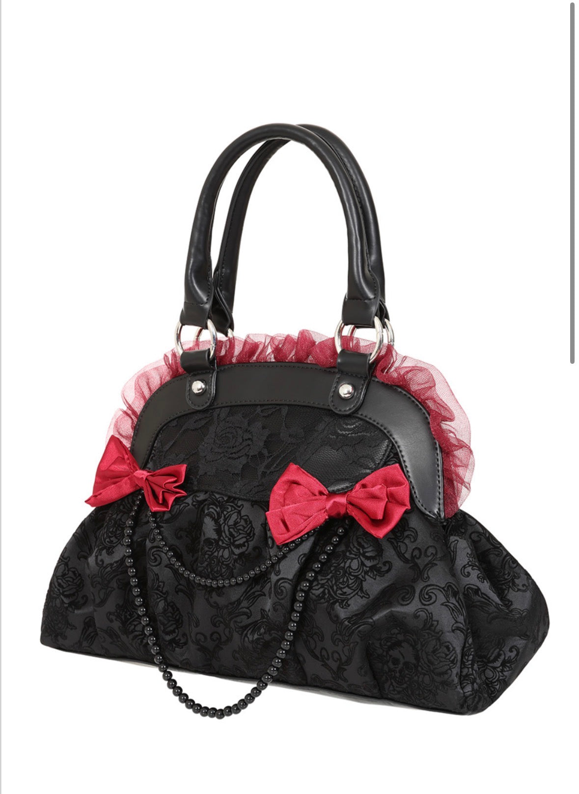 Reinvention Black & Red flocked bag