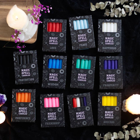 Set of 12 Magic Spell Candles (various colours available)