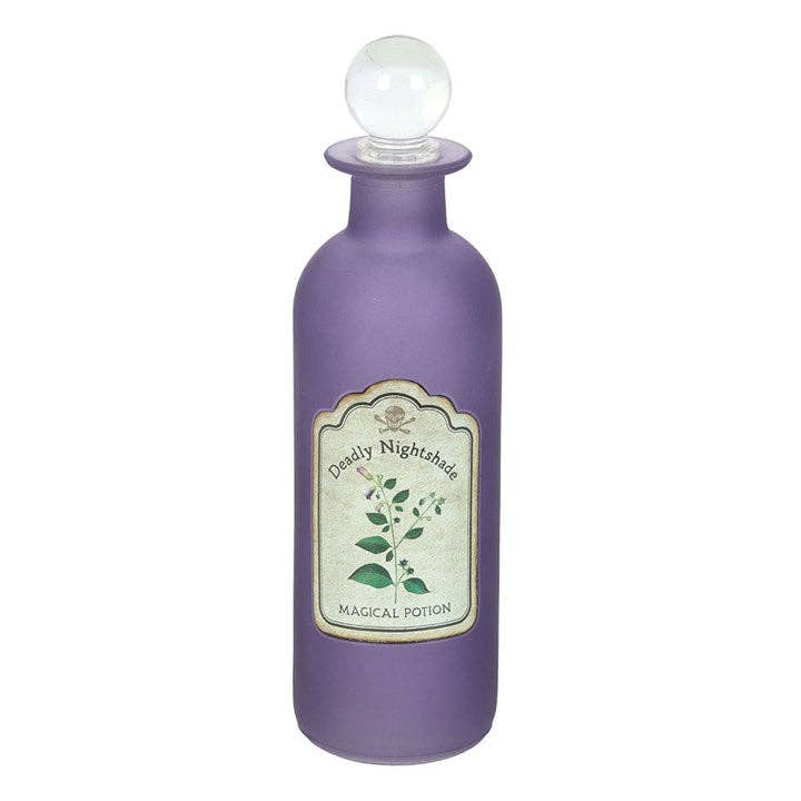 Deadly Nightshade Decorative Gothic Glass Potion Bottle