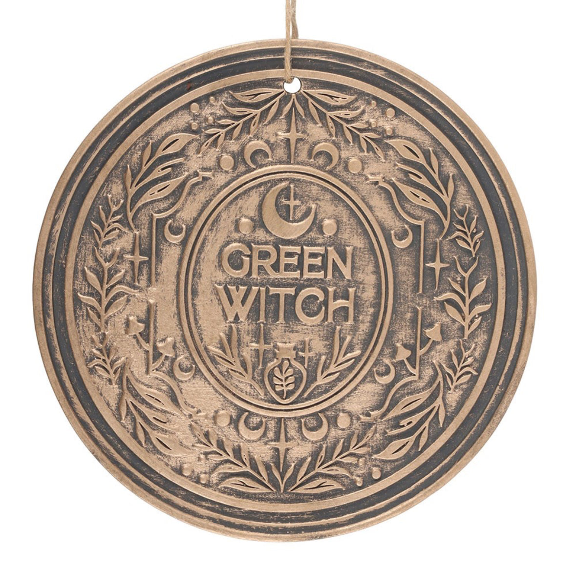 Terracotta Green Witch plaque