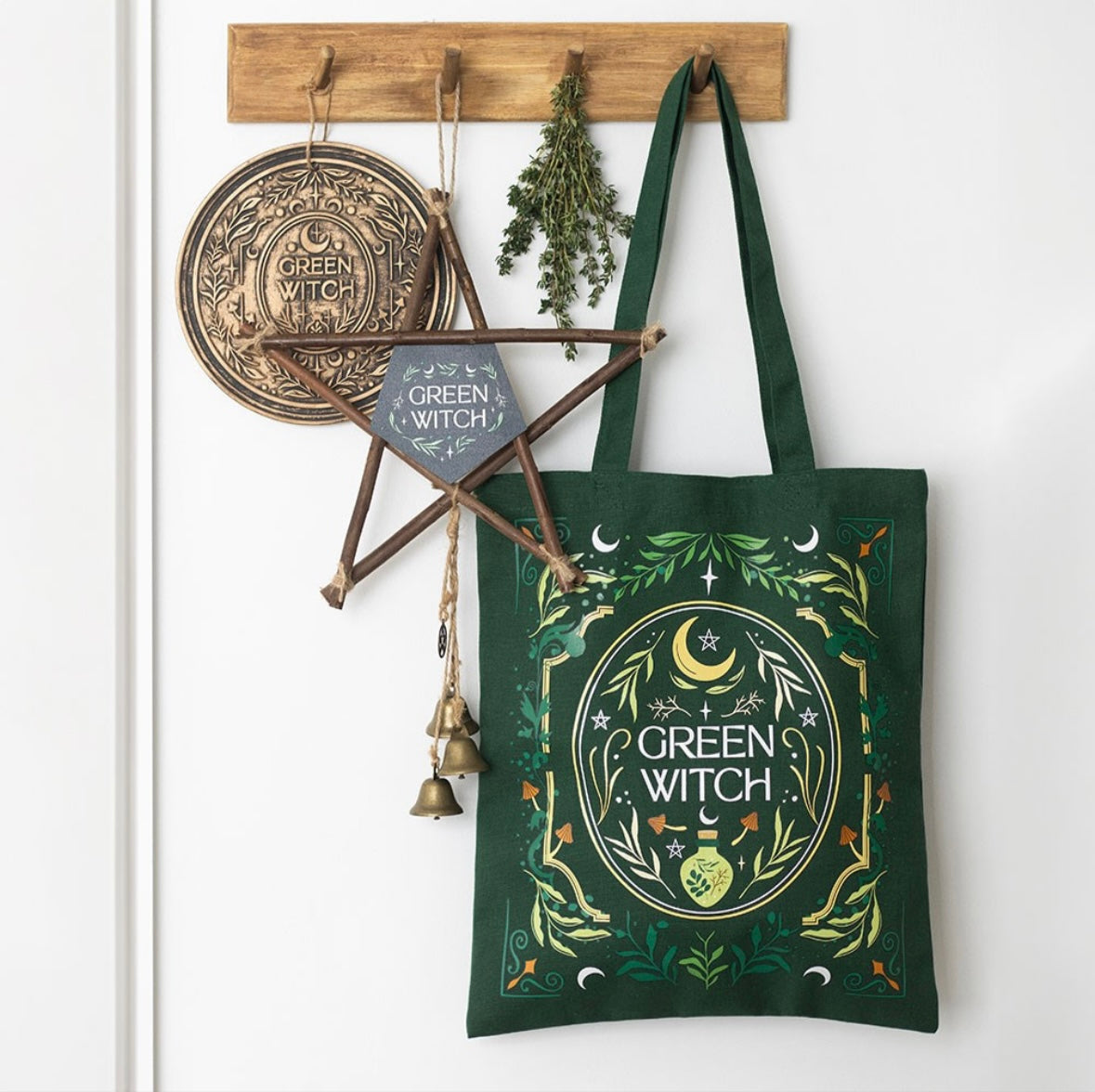 Terracotta Green Witch plaque
