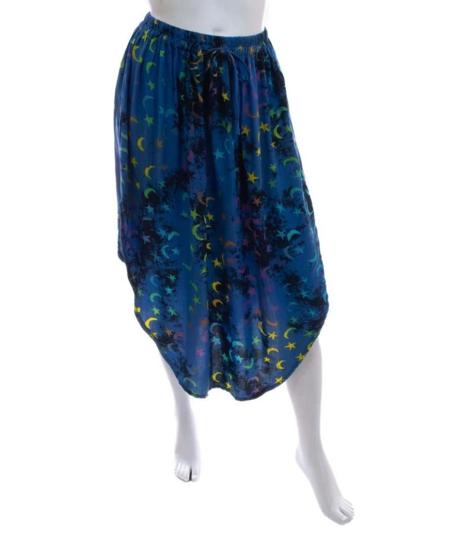 Mystic Skies Scoop hem elasticated Skirt