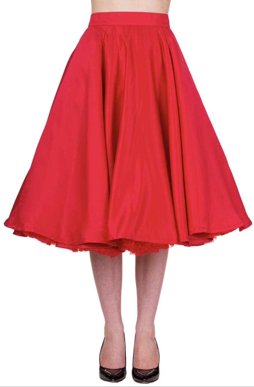 Miracles Satin Full Skirt Red
