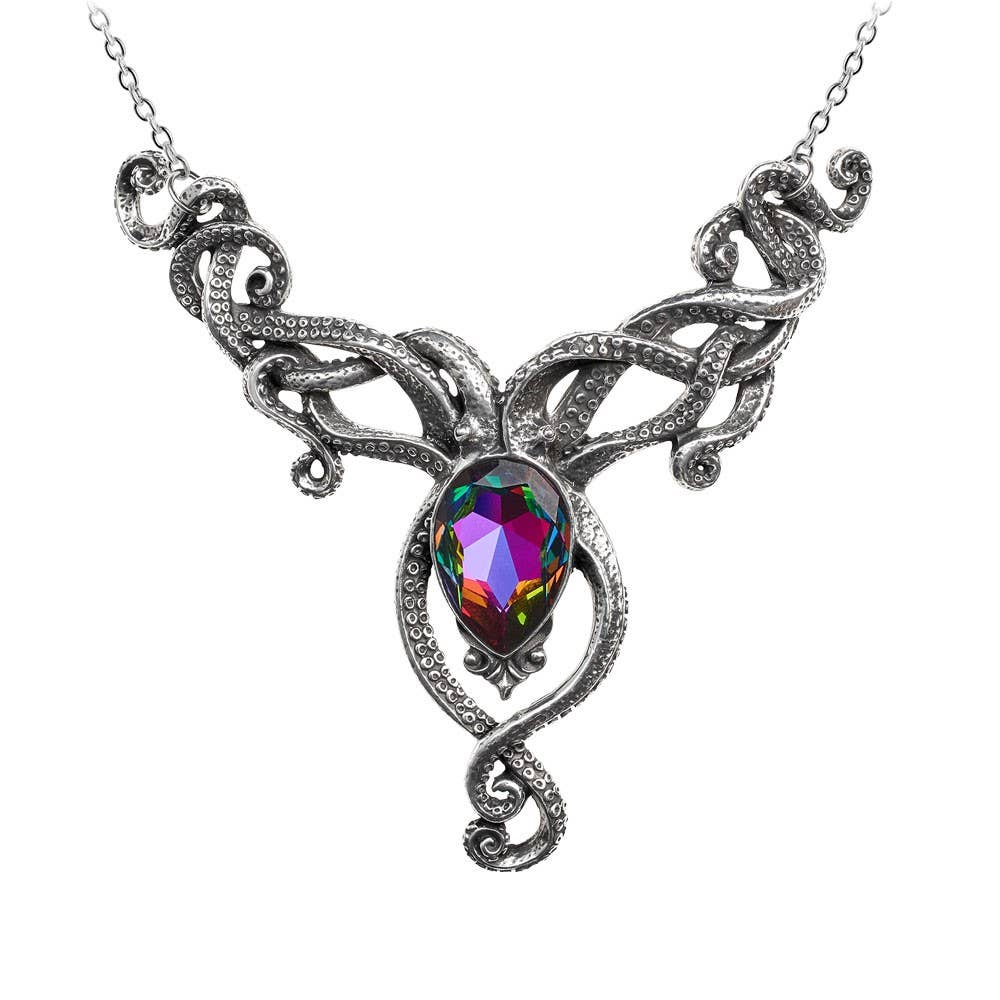 Kraken Pewter and Austrian Crystal Necklace