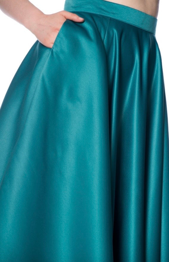 Miracles Satin Full Skirt Teal