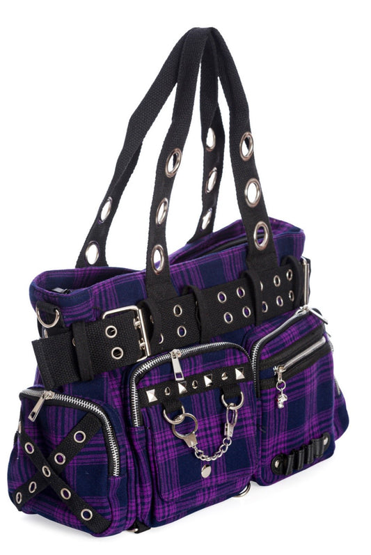 Camdyn Purple Tartan Bag