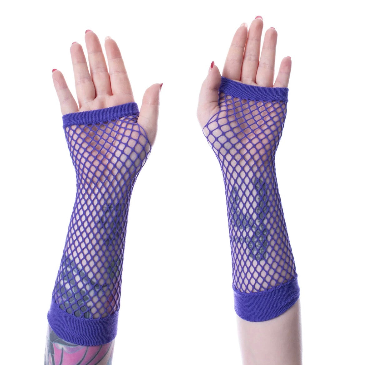 Andar Fishnet Gloves Purple
