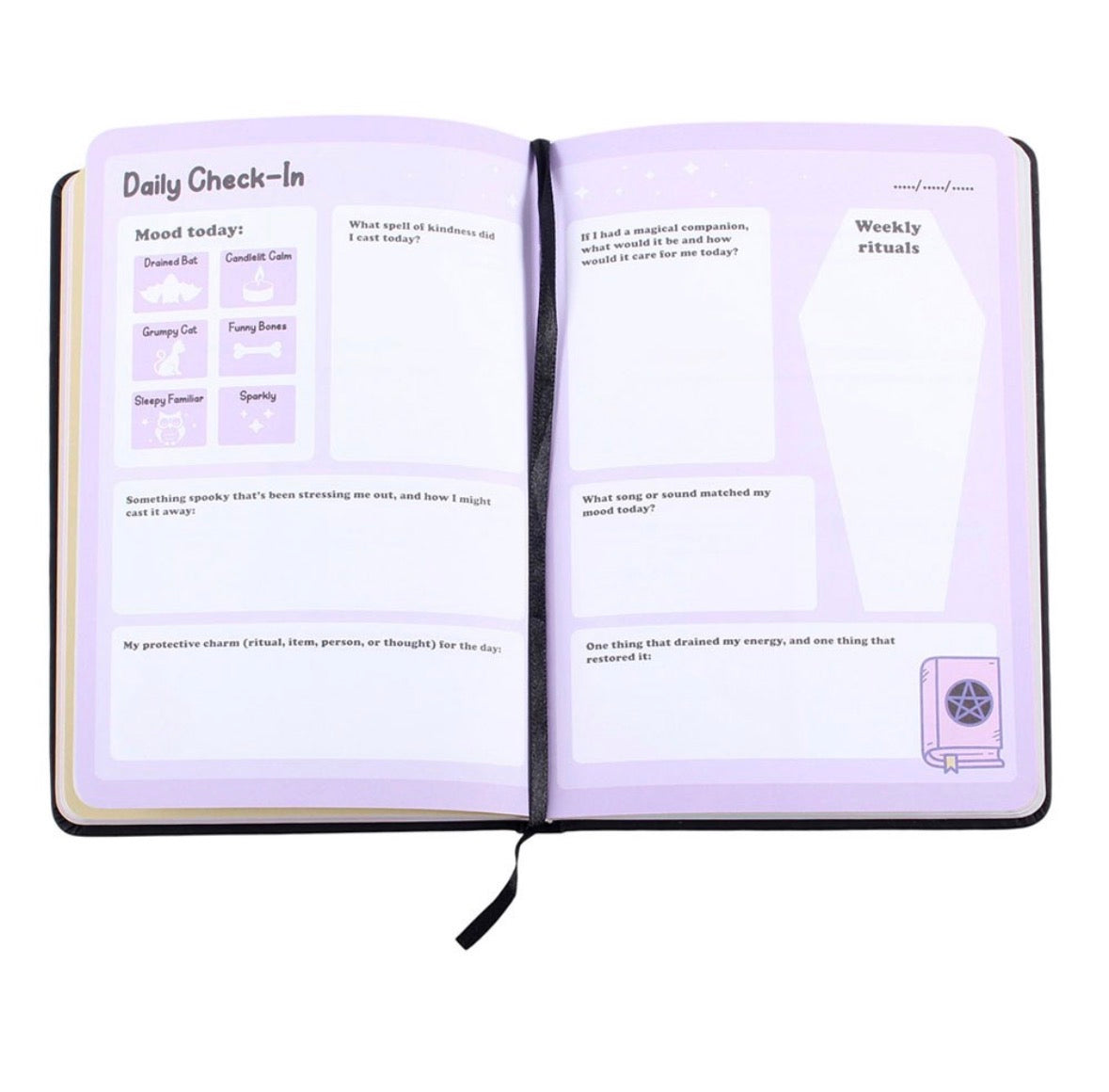 Cute Ghost prompted Mindfulness Journal