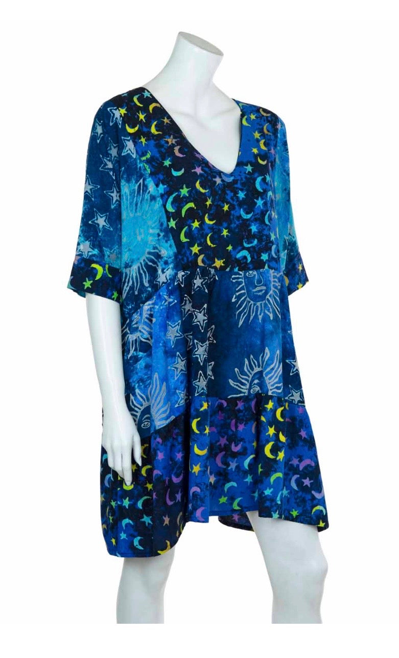 Patchwork Smock Dress
