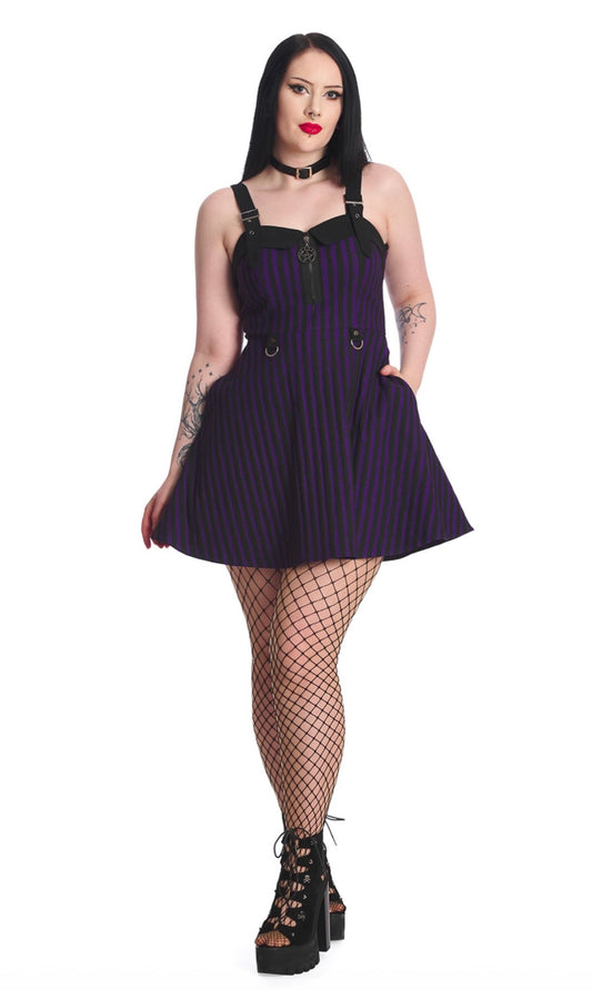 Spooky Nightwalks Purple Stripe Dress