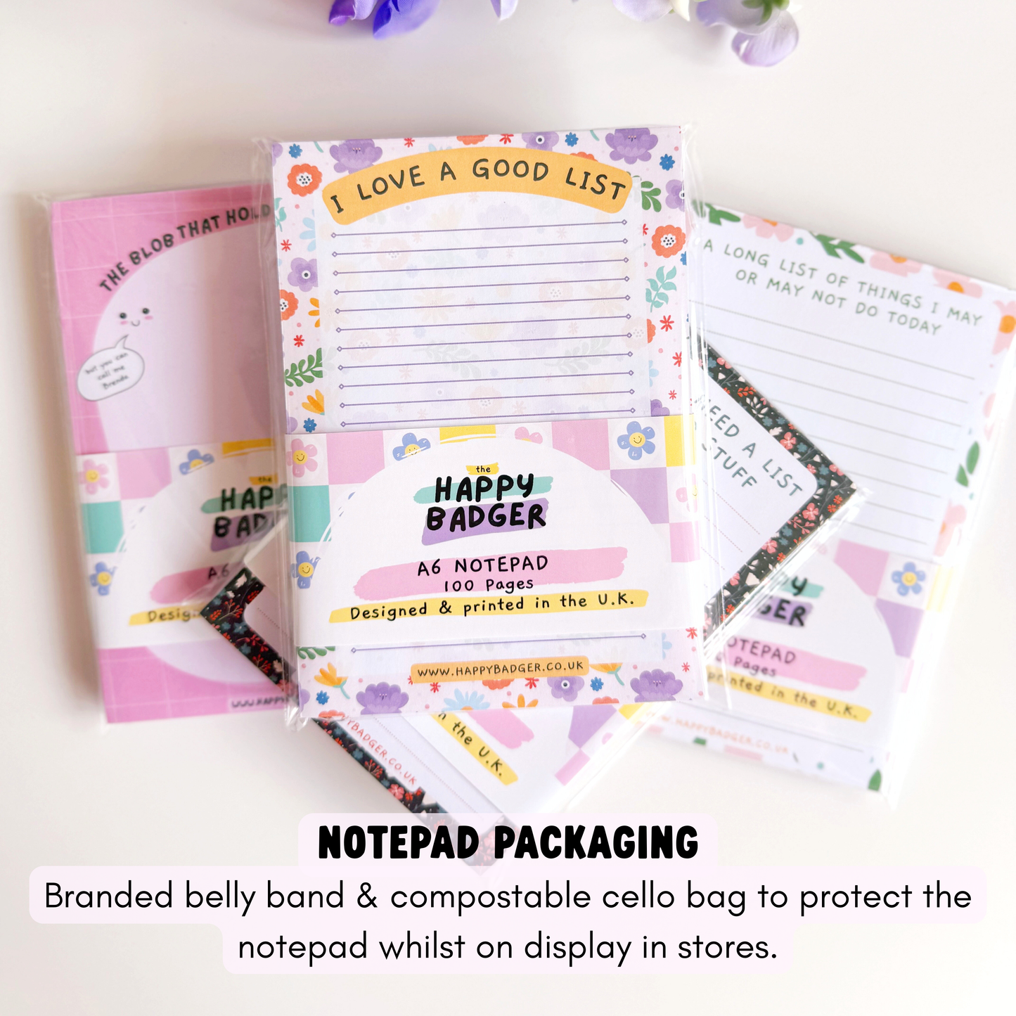 Funny Floral Notepad | A6 Lined Notepad with 100 Pages